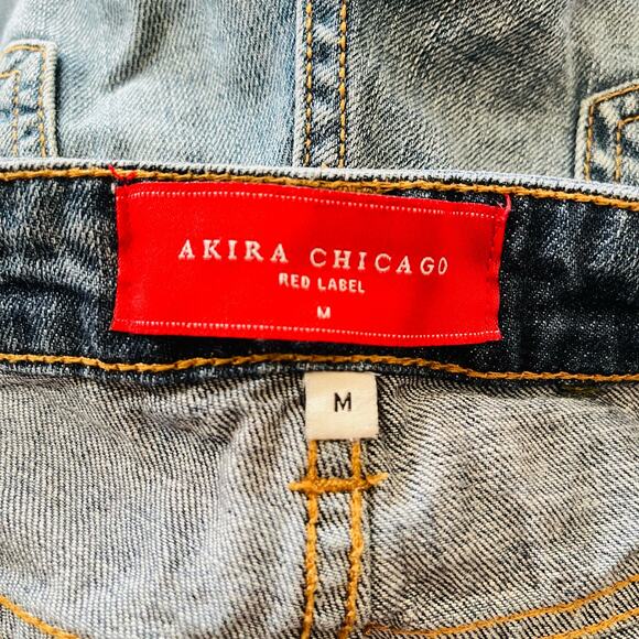 Akira Chicago Red Label Distressed Denim Shorts M - Picture 9 of 9